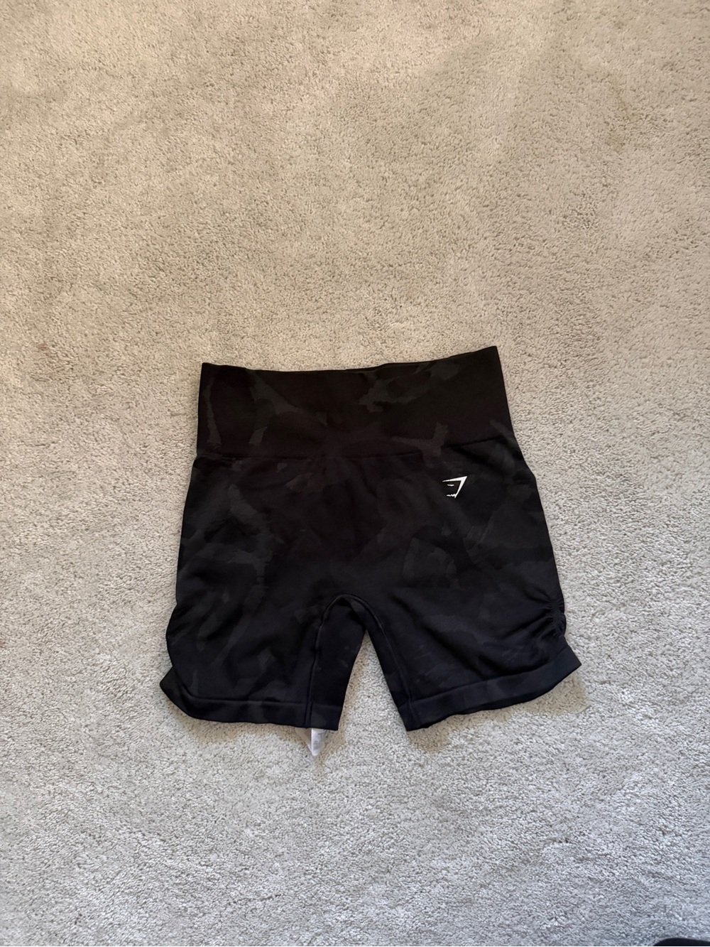 Gymshark Black High-Rise Camo Bike Shorts